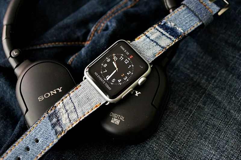 Handmade Jeans Strap incl. Lugs Adapter for Apple Watch (or Apple Watch Sport) 42mm or 38mm – image 7